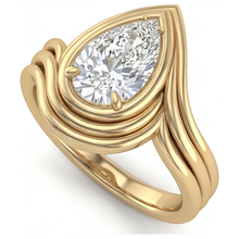 Afbeelding in Gallery-weergave laden, Briljant Enkele Steen Ring 2,50-karaat 14K Geelgoud – hoekaanzicht