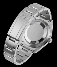 Afbeelding in Gallery-weergave laden, dame-Datumjust Rolex roestvrijstalen horloge met blauwe Romeinse wijzerplaat