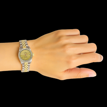 Afbeelding in Gallery-weergave laden, dame Champagne Stok Rolex-wijzerplaat Roestvrij staal en gouden jubileumarmband P2