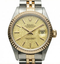 Afbeelding in Gallery-weergave laden, dame Horloge Champagne Stok wijzerplaat Rolex Rand Geel Goud Jubileum