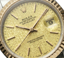 Afbeelding in Gallery-weergave laden, dame Horloge Champagne Stok wijzerplaat Rolex Rand Geel Goud Jubileum
