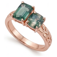 Afbeelding in Gallery-weergave laden, Dendritic Agate Edelsteen Ring – vooraanzicht
