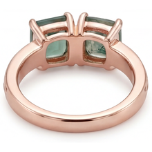 Afbeelding in Gallery-weergave laden, Dendritic Agate Cushion Slijpvorm Edelsteen Ring in 14 Karaat Rosé Goud – bovenaanzicht