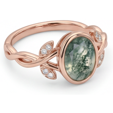 Afbeelding in Gallery-weergave laden, Dendritic Agate Sieraadsteen Ring 2,75 karaat 14K Rosé Goud – vooraanzicht