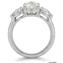Afbeelding in Gallery-weergave laden, Diamant 3-Steens Ring 1,5 karaat 14K Witgoud – profielaanzicht
