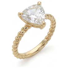 Afbeelding in Gallery-weergave laden, Enkele Steen Ring 14K Geelgoud met Diamant – zijaanzicht