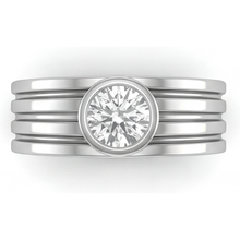 Afbeelding in Gallery-weergave laden, Herenring 14K Witgoud met Diamant – hoofdaanzicht