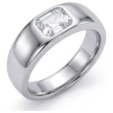 Afbeelding in Gallery-weergave laden, Trap Slijpvorm Diamant ring in 14 Karaat Witgoud – vooraanzicht