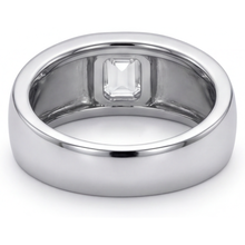Afbeelding in Gallery-weergave laden, Trap Slijpvorm Diamant ring in 14 Karaat Witgoud – hoekaanzicht