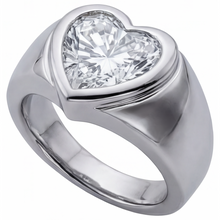 Afbeelding in Gallery-weergave laden, Herenring 14K Witgoud met Diamant – zijaanzicht