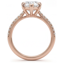Afbeelding in Gallery-weergave laden, Diamant Solitaire Ring met Accenten 2 karaat 14K Rosé Goud – bovenaanzicht