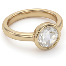 Afbeelding in Gallery-weergave laden, Solitaire Verlovingsring 14K Geelgoud met Diamant – hoekaanzicht