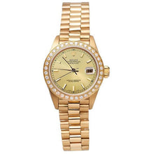 Afbeelding in Gallery-weergave laden, diamanten rand Presidentiële stijl horloge G Champagne Stok Wijzerplaat Datumjust