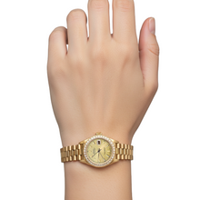 Afbeelding in Gallery-weergave laden, diamanten rand Presidentiële stijl horloge G Champagne Stok Wijzerplaat Datumjust P2