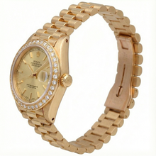 Afbeelding in Gallery-weergave laden, diamanten rand Presidentiële stijl horloge G Champagne Stok Wijzerplaat Datumjust