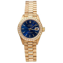 Afbeelding in Gallery-weergave laden, diamanten rand Rolex Datumjust horloge dame presidentiële stijl goud