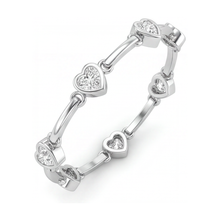 Afbeelding in Gallery-weergave laden, Diamanten hartarmband 4 karaat labgekweekt staafstation 14k Witgoud 7 inch