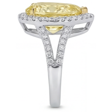 Afbeelding in Gallery-weergave laden, Luxe Fancy Gele Diamant Halo Verlovingsring 3 karaat – bovenaanzicht