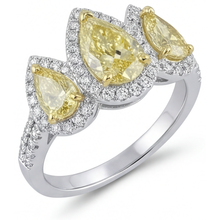 Afbeelding in Gallery-weergave laden, Fancy Gele Diamant Ring 1,5-karaat Tweekleurig 14K Goud – zijaanzicht