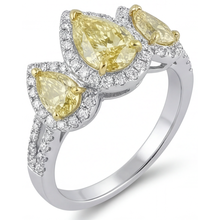 Afbeelding in Gallery-weergave laden, Ring Tweekleurig 14K Goud met Fancy Gele Diamant – profielaanzicht