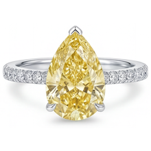 Afbeelding in Gallery-weergave laden, Fancy Gele Diamant Ring 3-karaat 14K Witgoud – hoofdaanzicht