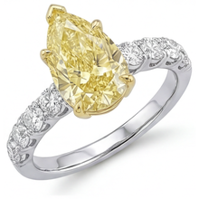 Afbeelding in Gallery-weergave laden, Fancy Gele Diamant Sieraad Ring – vooraanzicht