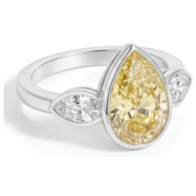 Afbeelding in Gallery-weergave laden, Fancy Gele Diamant Sieraad Ring 2,75 karaat 14 Karaat Witgoud – profielaanzicht