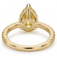 Afbeelding in Gallery-weergave laden, Fancy Gele Diamant Sieraad Ring 3 karaat 14K Geelgoud – bovenaanzicht