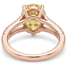 Afbeelding in Gallery-weergave laden, Luxueus Fancy Gele Diamant Solitaire Ring met Accenten 2,50 karaat – bovenaanzicht