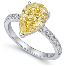 Afbeelding in Gallery-weergave laden, Fancy Gele Diamant Statement Ring – zijaanzicht