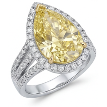 Afbeelding in Gallery-weergave laden, Fancy Gele Diamant Statement Ring – hoekaanzicht