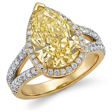 Afbeelding in Gallery-weergave laden, Luxe Fancy Gele Diamant Statement Ring 4,25 karaat – vooraanzicht
