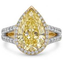 Afbeelding in Gallery-weergave laden, Fancy Gele Diamant Statement Ring – hoekaanzicht