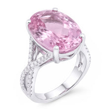 Afbeelding in Gallery-weergave laden, fancy roze kunziet Natuurlijke echte diamanten ( niet in een laboratorium gekweekt ) ring dame gouden sieraden 14,50 karaat