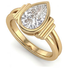 Afbeelding in Gallery-weergave laden, Fijne Diamant Drie-Steen Ring – zijaanzicht