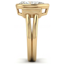 Afbeelding in Gallery-weergave laden, Druppelvormig Fijne Diamant ring in 14K Geelgoud – profielaanzicht