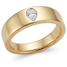 Afbeelding in Gallery-weergave laden, Fijne Diamant Enkele Steen Ring – hoekaanzicht