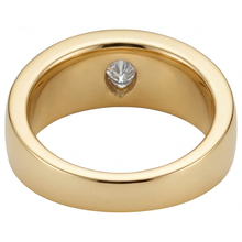 Afbeelding in Gallery-weergave laden, Fijne Diamant Enkele Steen Ring 0,75 karaat 14K Geelgoud – profielaanzicht