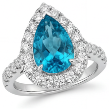 Afbeelding in Gallery-weergave laden, Halo Zetting Ring 14K Witgoud met Fijne Diamant – hoofdaanzicht