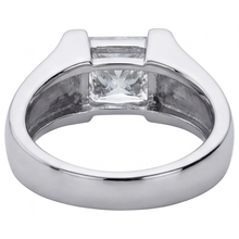Afbeelding in Gallery-weergave laden, Fijne Diamant Princess Slijpvorm Heren Ring in 14 Karaat Witgoud – achteraanzicht