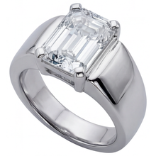Afbeelding in Gallery-weergave laden, Fijne Diamant Heren Ring 4-karaat 14K Witgoud – hoekaanzicht