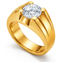 Afbeelding in Gallery-weergave laden, Fijne Diamant Mannen Ring 2 karaat 24K Yellow Gold – vooraanzicht