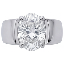 Afbeelding in Gallery-weergave laden, Ovaal Fijne Diamant ring in 14K Witgoud – vooraanzicht