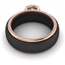 Afbeelding in Gallery-weergave laden, Rond Briljant Fijne Diamant ring in Tweekleurig 14K Goud – profielaanzicht