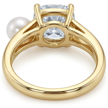 Afbeelding in Gallery-weergave laden, Fijne Diamant Solitaire Ring 2-karaat 14K Geelgoud – achteraanzicht