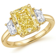 Afbeelding in Gallery-weergave laden, Gele Kanarie Diamant Edelsteen Ring 3,25 karaat 14K Geelgoud – hoofdaanzicht