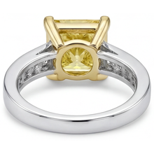 Afbeelding in Gallery-weergave laden, Gele Kanarie Diamant Halo Zetting Ring – detailaanzicht