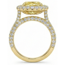 Afbeelding in Gallery-weergave laden, Ovaal Gele Kanarie Diamant ring in 14K Geelgoud – zijaanzicht