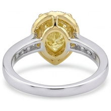 Afbeelding in Gallery-weergave laden, Gele Kanarie Diamant Sieraad Ring 1-karaat Bicolor 14K Goud – achteraanzicht