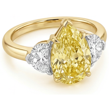 Afbeelding in Gallery-weergave laden, Briljant Gele Kanarie Diamant Statement Ring 1 karaat – zijaanzicht